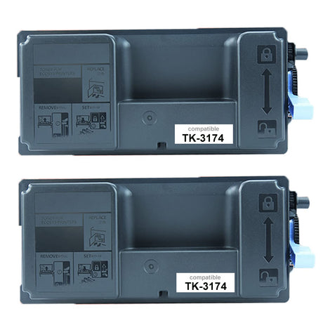 2x Kyocera TK-3174 Compatible Toner Cartridges