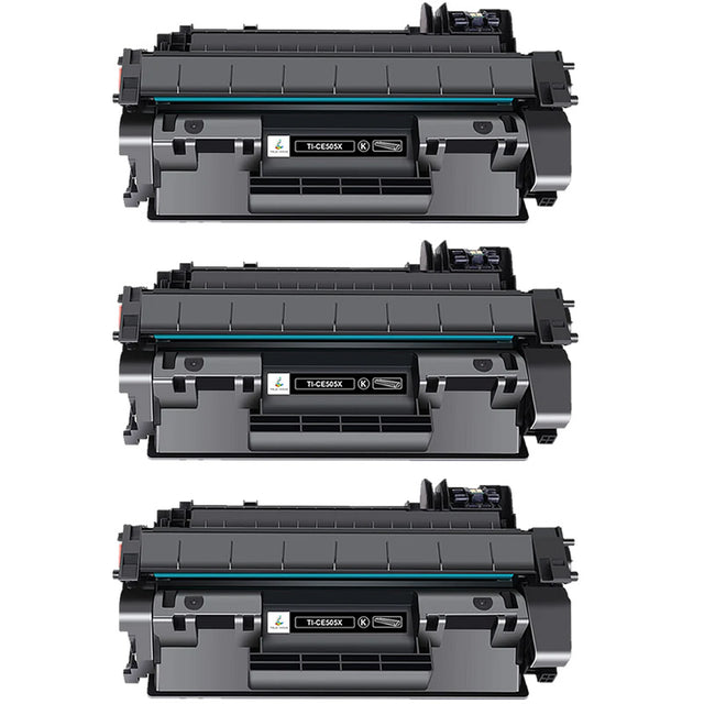 3x HP CE505X Compatible Toner Cartridges ( HP05X )