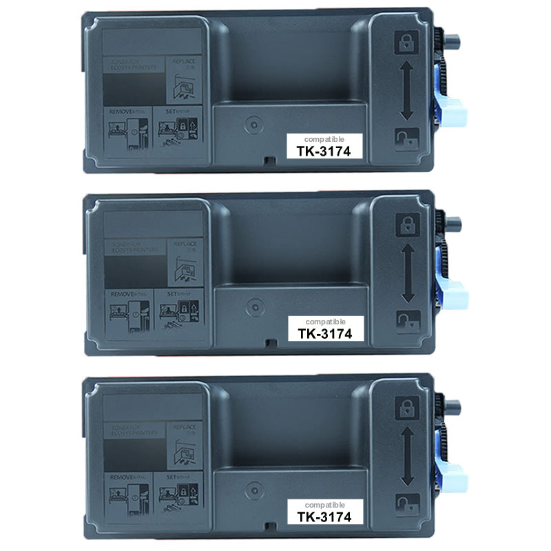 3x Kyocera TK-3174 Compatible Toner Cartridges