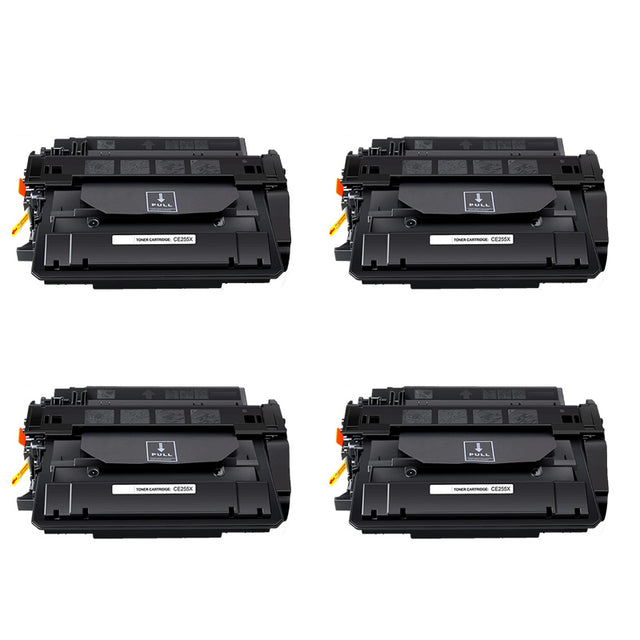 4x HP 55X Compatible Toner Cartridges (CE255X)