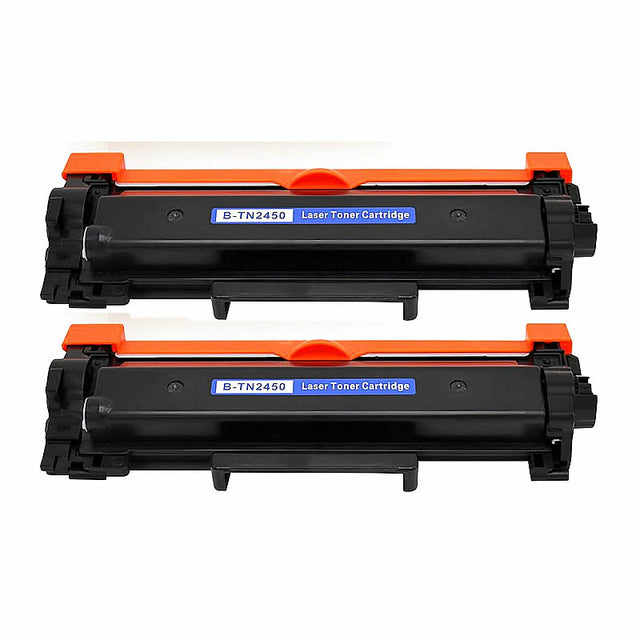 2x Brother TN-2450 Compatible Toner