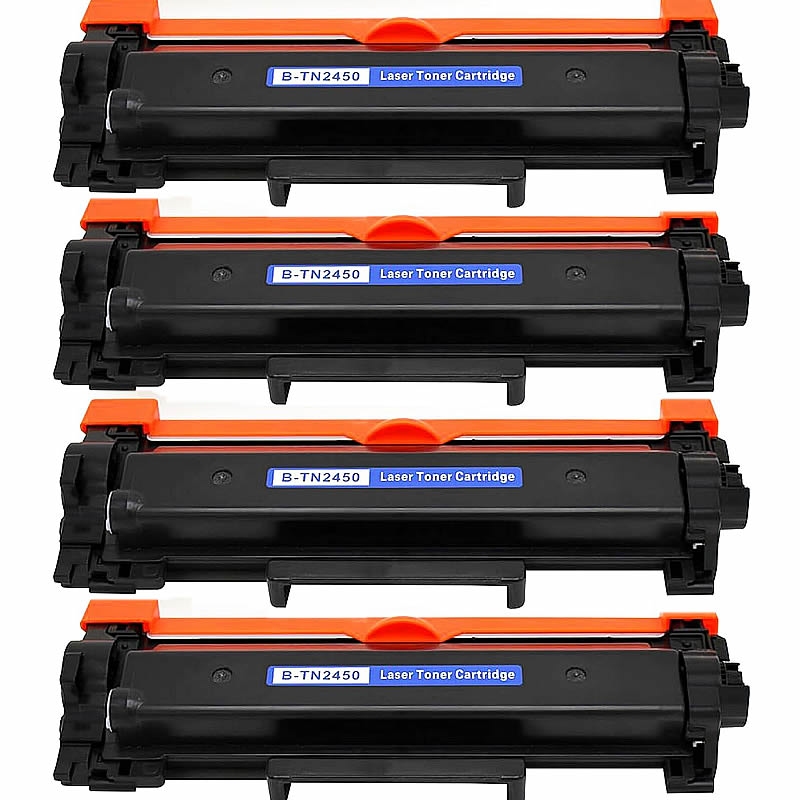 4x Brother TN-2450 Compatible Toner Cartridges