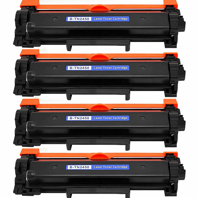 4x Brother TN-2450 Compatible Toner Cartridges